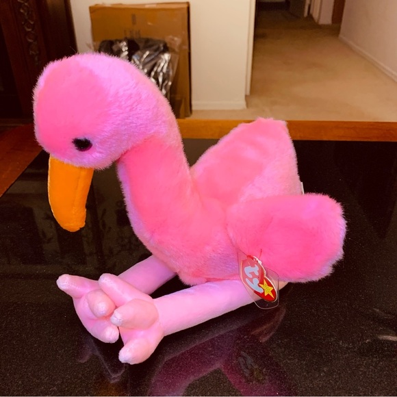 Ty Beanie Buddies Collection Pinky Flamingo 1998 - Picture 5 of 13